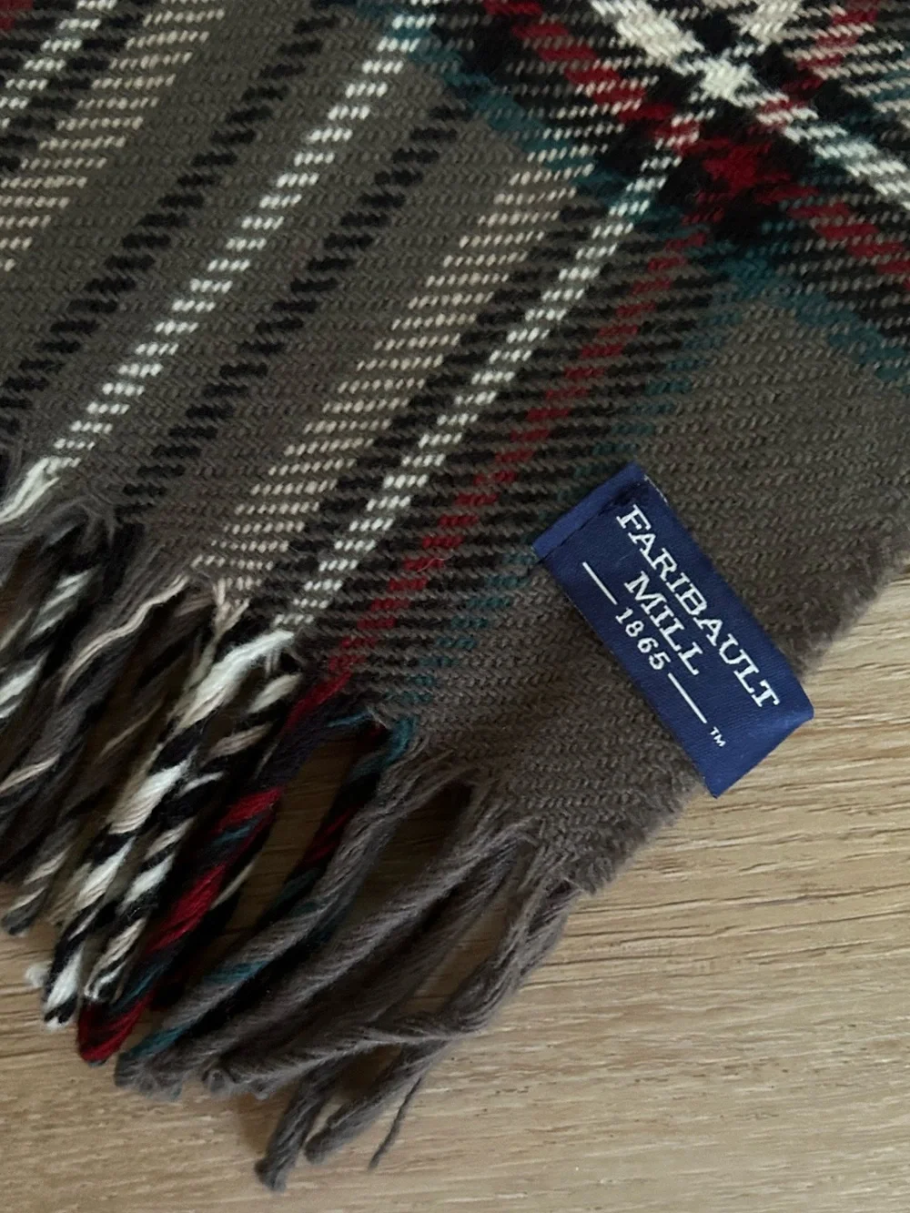 Faribault Stewart Plaid Pewter Scarf - Fine Merino Wool